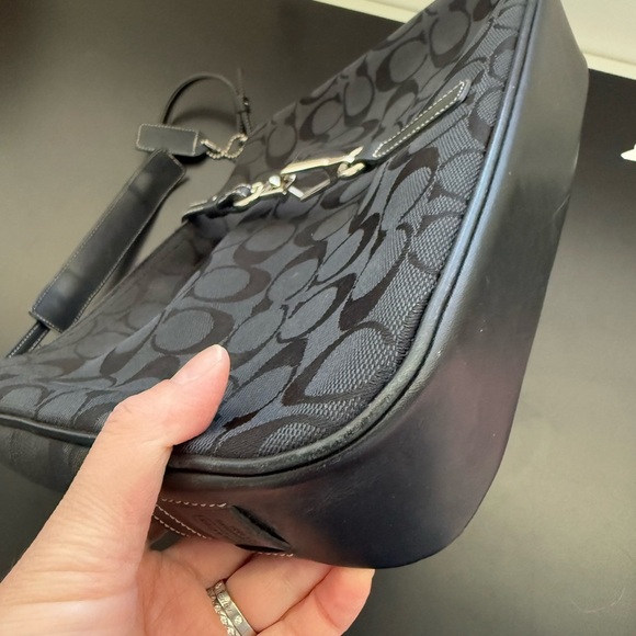 Vintage Coach Black Hampton Shoulder Bag y2k - Picture 12 of 13